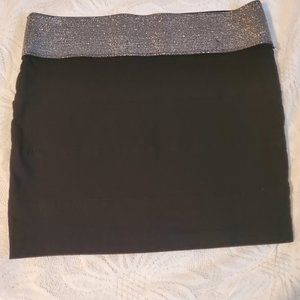 Charlotte Russe Stretchy Sparkle Mini Skirt Black